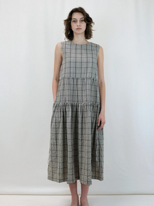 Tier Dress - Searsucker Plaid