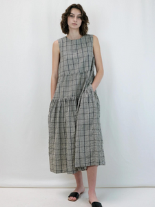 Tier Dress - Searsucker Plaid