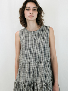 Tier Dress - Searsucker Plaid