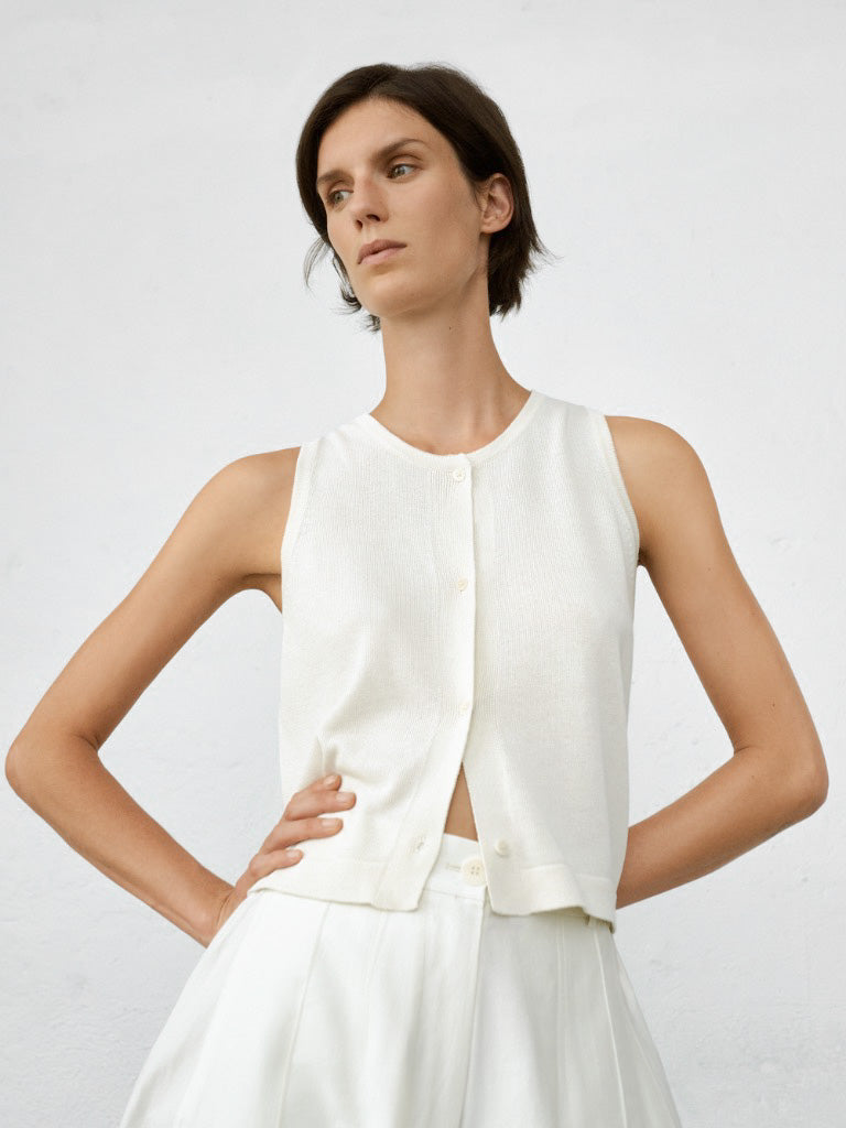 Viscose Waistcoast - Marshmallow