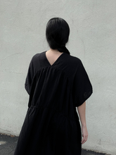 Load image into Gallery viewer, Lihue Dress - Black Crinkled Cotton