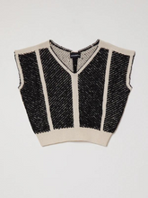 Load image into Gallery viewer, Uta Top - Black &amp; Cream Knit