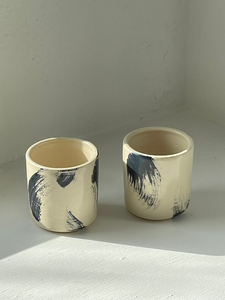 Ceramic Cup - Ink Fan Brushwork