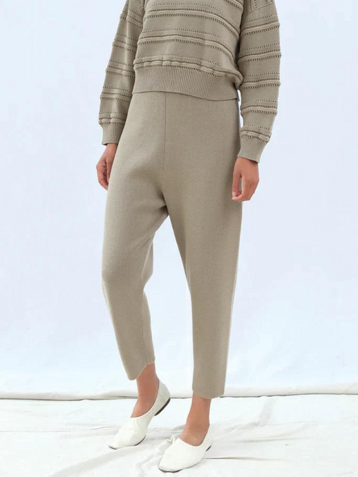 Knit Trouser - Faded Olive