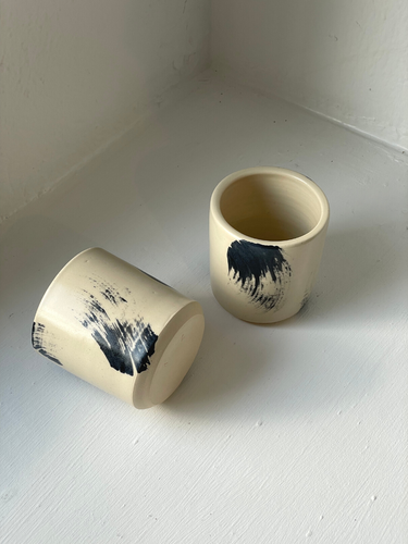 Ceramic Cup - Ink Fan Brushwork