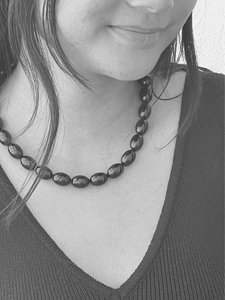 Vintage Necklace - Black Beads