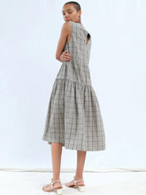 Load image into Gallery viewer, Tier Dress - Searsucker Plaid