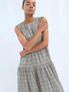 Tier Dress - Searsucker Plaid