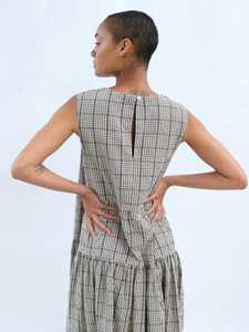 Tier Dress - Searsucker Plaid