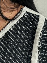 Load image into Gallery viewer, Uta Top - Black &amp; Cream Knit