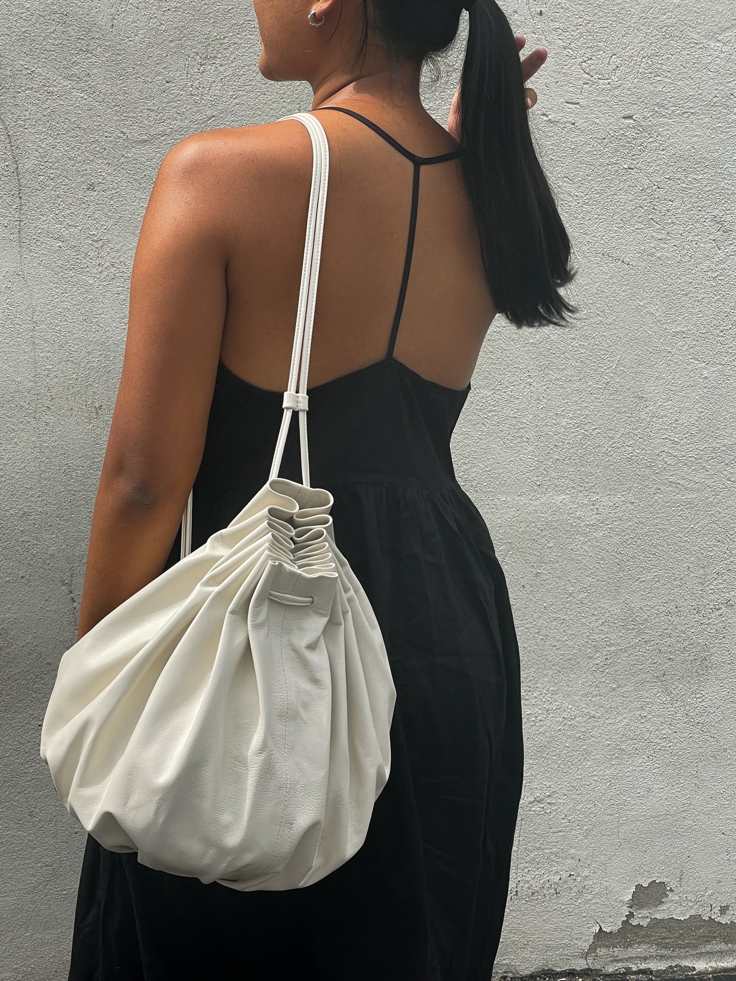 Pleated Bag - Creme