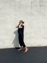 Load image into Gallery viewer, Kiko Pant - Black Crinkled Cotton