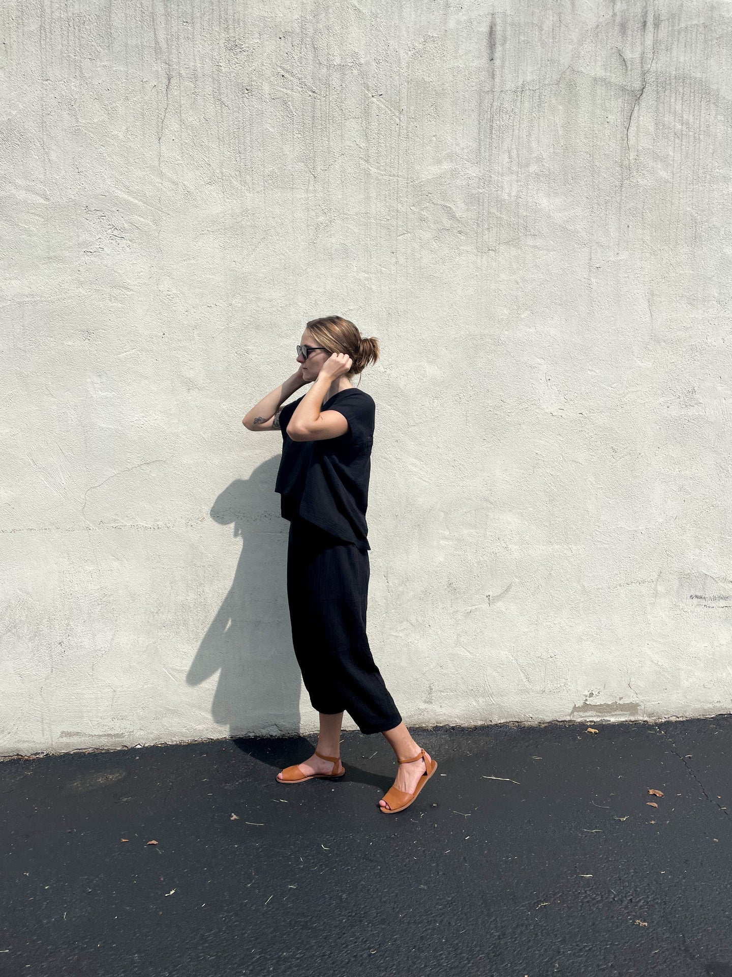 Kiko Pant - Black Crinkled Cotton