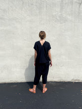 Load image into Gallery viewer, Kiko Pant - Black Crinkled Cotton