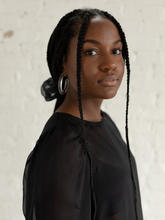 Load image into Gallery viewer, Black Organza scrunchie